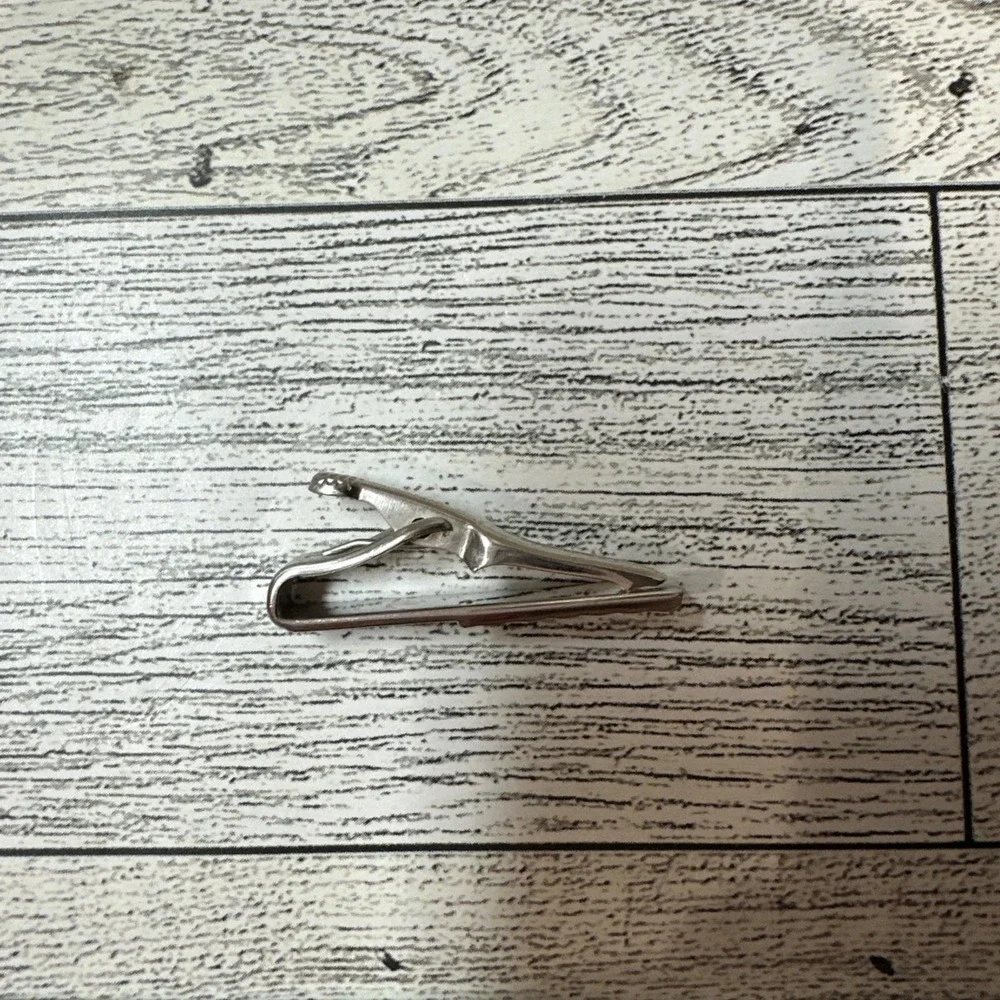 Swank Silvertone Tie Clip Bar Stamped‎ Vintage